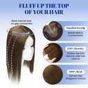 WORLDSTAR Hair Topper for Women Real Human Hair With Swiss Base Hairpieces Hand-stitched, No Bangs,55g,6 * 7 Inch Base,12 Inch #4 Medium Brown with Top Extension for Thinning Hair (tp#4-12)