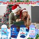 4 Pairs Funny Christmas Golf Ski Socks with Santa Humor Saying Crazy Silly Socks for Adult-unisex for Men & Women (Blue)