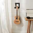 4 Pcs Guitar Wall Mount Hanger Ukulele Metal Stand Holder Ukulele Wall Mount Black Violin Bass Bow Hooks Accessories for Home