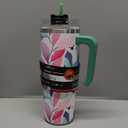 Spring Flowers Art Light Color Vacuum Insulated Tumbler with Lid 40 oz Water Bottle Reusable Coffee Travel Mug Spill Proof Leak Proof for Water, Iced Tea or Coffee