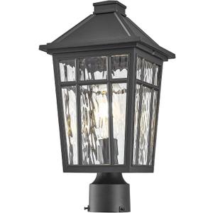Lamp Post Outdoor Lighting 16.5 Inch Black Outdoor Post Lights Waterproof Aluminum Pole Lantern for Garden Patio Pathway E26 Socket, 16.5 inch - 1 pack