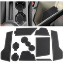 Auovo Protector Mats for Volkswagen Jetta Accessories 2026 2025 2019-2024 Custom Fit Cup Holder Inserts Door Console Liners Dust Mat Car Interior Trim(8-pc Set)(White)