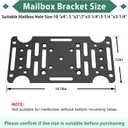 Universal Mailbox Mounting Bracket, Black Steel, Post Mount, 4mm Thick, Fits Most Sizes, Bottom Mount, Includes Hardware