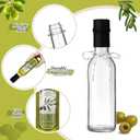 Reallnaive 12 Sets 5 oz Glass Olive Oil Bottles Empty Sauce Condiment Bottles with Tags and Twine and Funnel for Storing Homemade Olive Oil Christmas Wedding Baby Shower Gifts(Clear)