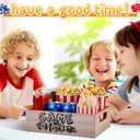 Movie Night Supplies Snack Trays with Handles Reusable Wooden Movie Gift Basket for Theater Popcorn Bucket Bowl Box Container Family Room Decor(Game Night)