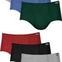 Hanes Men's 6Pack Tagless No Ride Up Briefs with ComfortSoft Waistband, Assorted, XLarge