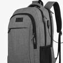 MATEIN Travel Laptop Backpack, Business Anti Theft Slim Sturdy Laptops Backpack with USB Charging Port, Water Resistant College School Computer Bag Gift for Men & Women Fits 15.6 Inch Notebook, Grey
