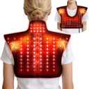 Red Light Therapy for Neck and Shoulders, 165 LEDs Infrared Light Therapy Wrap for Home/Office, 5 Levels & 9 Timer Infrared Heating Pad for Neck, Shoulder, Chest, Upper Back