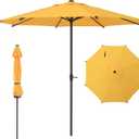Abba Patio 9FT Lyon Outdoor Patio Umbrella Outdoor Table Umbrella with Crank Market Umbrella 8 Sturdy Ribs UV Protection Waterproof and Push Button Tilt for Garden Deck Backyard Pool,Yellow