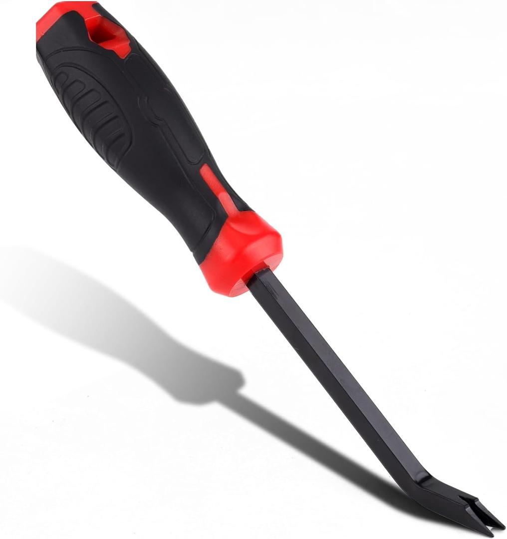 Staple Puller, Upholstery Staple Remover Tool Chrome Vanadium Steel Staple Lifter Staple Puller Pliers Nail Puller Suitable for Furniture Flooring Wooden Boxes (Black & Red)