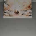 Jesus Calms The Storm Canvas Wall Art Watercolor Jesus At Sea Wall Decor Picture Christ Bible Story Poster Print Printing for Living Room Bedroom Church Decoration Ready To Hang (24L" x 16W" Canvas, Jesus Covers the Sea)
