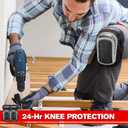 REXBETI Knee Pads for Work, Construction Knee Pads for Men, Heavy Duty Comfortable Anti-slip Foam Gel for Gardening Flooring and Cleaning, Strong Stretchable Straps, Gray