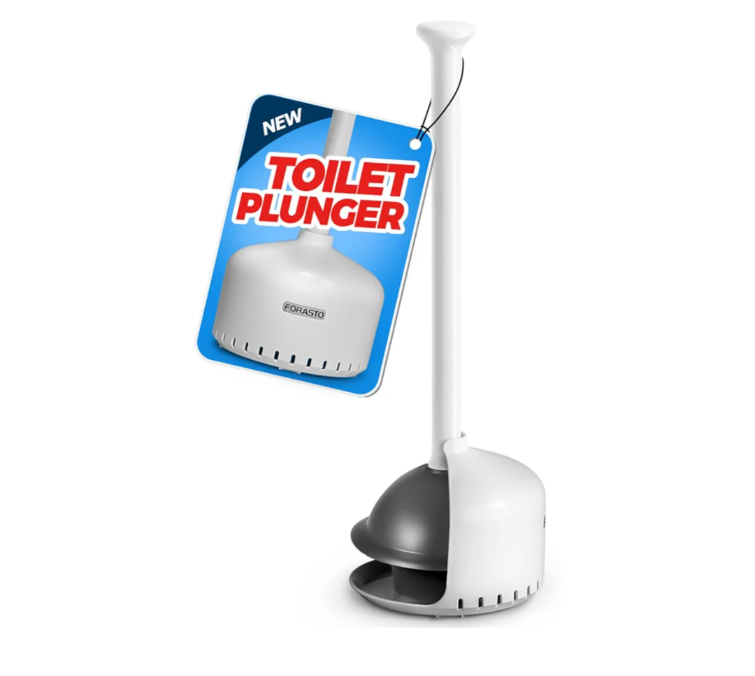 FORASTO Toilet Plunger with Holder，Plungers for Bathroom with Holder, Toilet Plunger Heavy Duty，Bathroom Plunger，Bathroom Decor，Bathroom Accessories，Toilet Bowl Cleaners,White