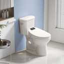XCQQ Electric Bidet Toilet Seat with Remote Control, Heated Bidet Seat, Warm Water Wash, Warm Air Drying, Rear & Front Wash, Self-Cleaning Nozzle, Night Light, LED Display Requires Outlet - Elongated