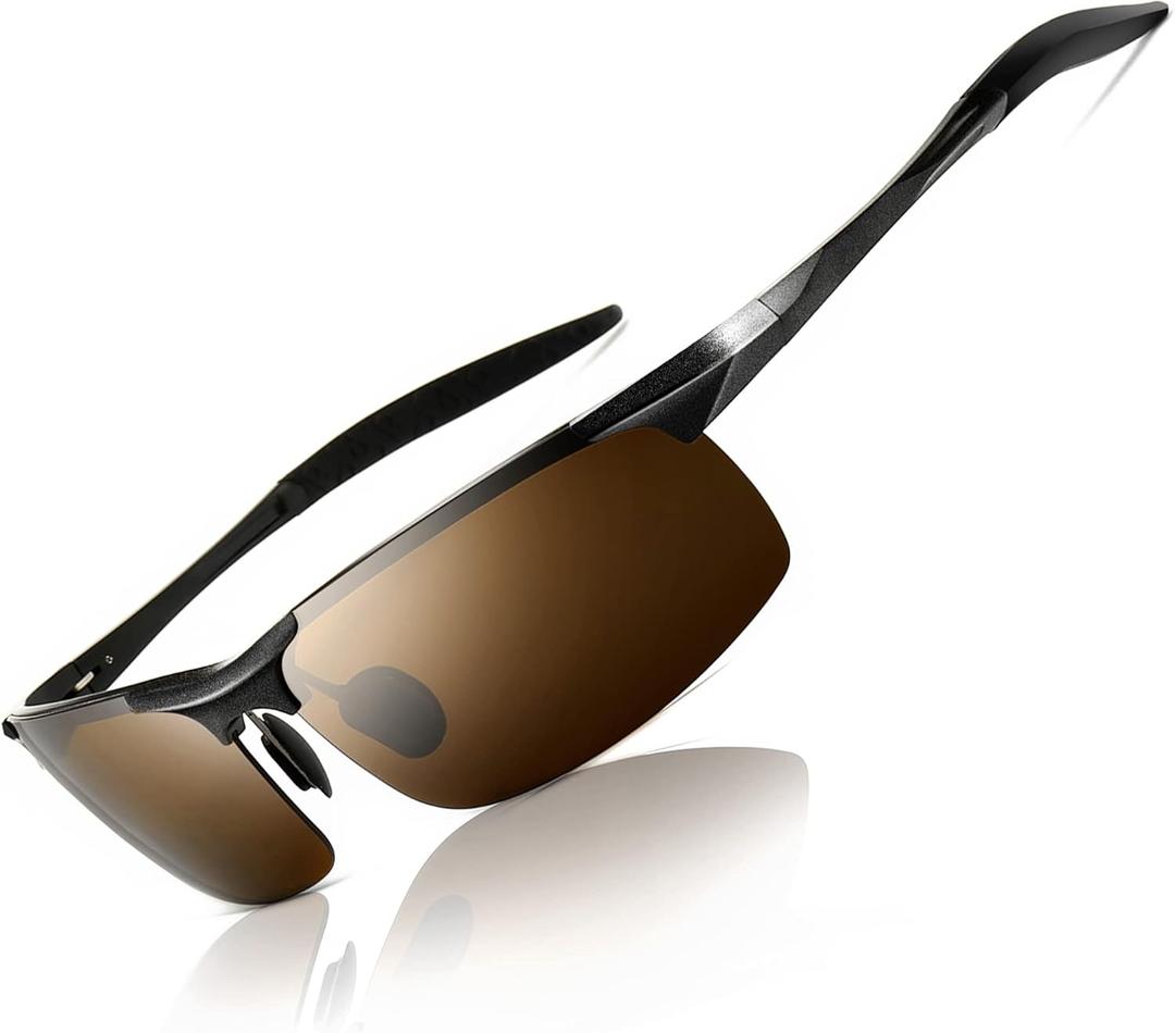 SUNGAIT Men's Polarized Sunglasses for Driving Fishing Golf Metal Frame UV400