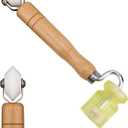 Seam Roller, Wooden Wallpaper Tools Roofing Tools 2-in-1 Design RV Seam Tape Roller Double Head Penny Roller Car Sound Deadening Wheel Roller Roofing PVC Welding Tool Hand Pressure Printing Roller
