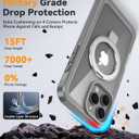 Oterkin Magnetic for iPhone 16 Pro Case Compatible with MagSafe [Foldable Stand][HD Camera Lens Protector][Built-in Touch Sensitive Glass Screen Protector] 15FT Military Full Body Rugged Case (Gray)