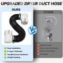 MOPHA 8FT Dryer Vent Hose for Tight Space, 90 Degree Dryer Vent Elbow with Rubber Seal Connectors, Indoor Dryer Hose Vent Kit with 6-Layer Duct, Heat Resistant Dryer Exhaust Flexible Pipe with Adapter