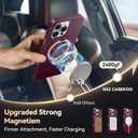 CASEKOO Wine Red Designed for iPhone 16 Pro Case with Spin Magnetic Stand [16FT Military Protection] [Non-Slip Edge] [Fit for MagSafe] MagicStand 360 for iPhone 16 Pro case with Stand 6.3''