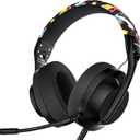 WIRWTRU S30 Gaming Headset with Microphone,198g Lightweight Design, Wired Gaming Headphones for Xbox, Xbox Series X|S, PS5, PS4, Switch, PC, Noise Cancelling Mic, Soft Earmuffs (Graffiti)