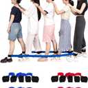 Legged Race Band for 10 PPL, Team Building, Outdoor Party Group Game for Kid Adult, Cooperative Team Race for Birthday Party, Relay Race, Field Day, Backyard Activity Game with Carrying Pouch (Red Blue)