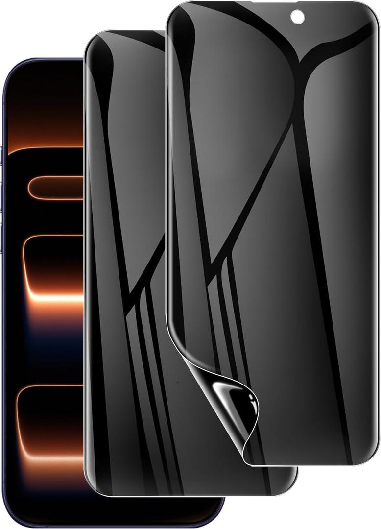LYWHL 2 Pack for iPhone 17 Pro Max Privacy Screen Protector [Like Original Touch Sensitivity], Anti-Spy Private 17 Pro Max Film [Non-Glass], Case Friendly, Scratch-Resistant, Self-Healing