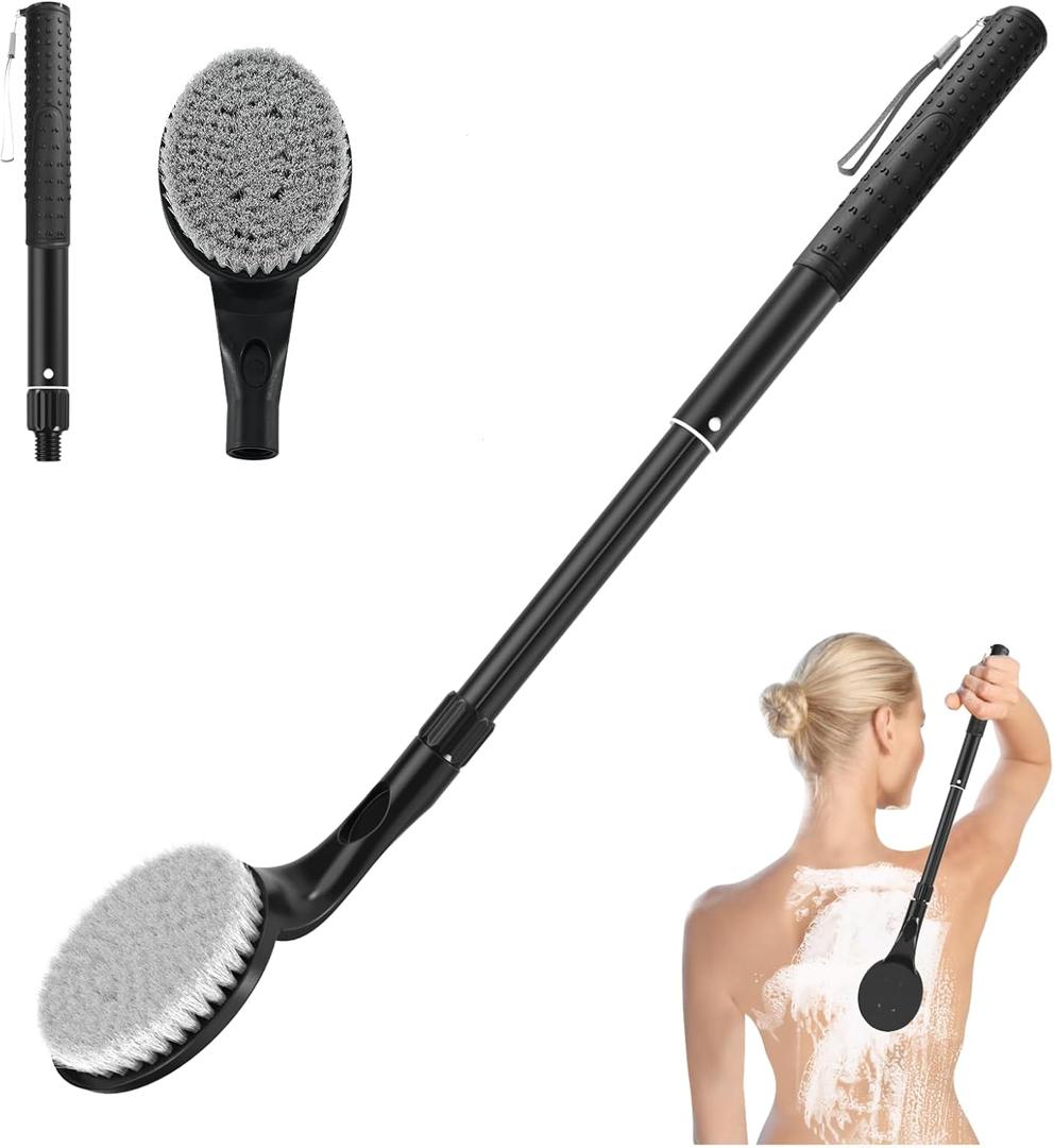 Back Scrubber for Shower, 25" Long Handle Shower Brush for Body Exfoliator and Deep Clean, Back Washer for Shower for Men, Women and the Elderly