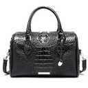 Top-Handle Crocodile Purses For Women Crossbody Leather Bags Trendy Large Capacity Tote with Shoulder Strap (1-brown and Goldfish)