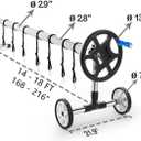 18FT Aluminum Solar Pool Cover Reel System Adjustable In-Ground Swimming Pool Cover Roller, Easy-Crank Handle, Rust-Resistant Tube, Fits 618 ft Wide Pools