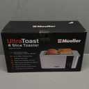 Mueller UltraToast Full Stainless Steel Toaster 4 Slice, Long Extra-Wide Slots for Bagels and Waffles, 6 Browning Levels, LED Display, Cancel/Defrost/Reheat Functions & Removable Tray, Kitchen Gadgets