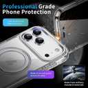 Privacy Case for iPhone 17 Pro Max with 360Stand [Built-in Anti Peeping Screen Protector] [Magnetic Ring ] Full Body Protective Phone 17Pro Cover 6.9", Clear