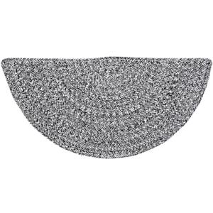 Super Area Rugs Farmhouse Braided Rug Cotton Kitchen Reversible Carpet Black & White, 20" X 40" Half Circle (1'8" x 3'4" (Semicircular))