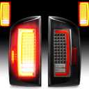 Tail Lights [LED Kit] Compatible with Dodge RAM 1500 Pickup 07-08, 2500 3500 Truck 07-09 [Factory Halogen Type] Rear Brake Lamp Taillight Assembly, Clear Lens