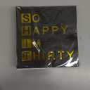 WRAPAHOLIC 50Pcs Black Gold 30th Birthday Napkins  3 Ply So Happy I'm Thirty Dirty 30 Disposable Paper Luncheon Napkin for Birthday Tableware Party Supplies  6.5 x 6.5 In