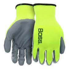 Boss Gloves 4 Pack Large Yellow