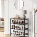 VASAGLE Shoe Rack for Entryway, 4-Tier Shoe Rack Organizer with Storage Shelves and Spacious Top, Freestanding, Adjustable, Industrial, Rustic Brown and Ink Black ULBS040B01