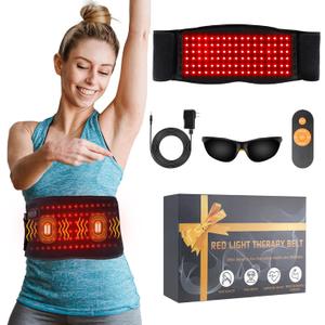 Infrared Red Light Therapy Belt:LED Lamp Vibration Near Body Pain Relief Device Wrap Red Light Therapy for Body with Timer Remote Control for Back Shoulder Waist Muscle