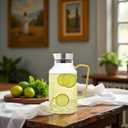 RORA Glass Pitcher with Lid and Spout, 1.5 L Water Pitchers with Handle Large Jug for Hot or Cold Beverage