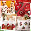 50 Pcs Themed Iron on Patches with Words Embroidered Sew on Cloth Colorful Multiple Styles Iron on Patches for Clothes Hats Backpacks Jackets Accessories Souvenirs Gifts(Green Christmas)