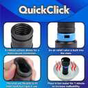 Cen-Tec Systems 94731 Quick Click 30 Ft. Hose for Home and Shop Vacuums with Expanded Multi-Brand Power Tool Adapter Set for Dust Collection