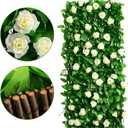 DOEWORKS Expandable Fence Privacy Screen for Balcony Patio Outdoor, 2PCS Faux Ivy Fencing Panel for Backdrop Garden Backyard Home Decorations