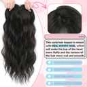 Hair Toppers for Women, 20 Inch Hand Tied Breathable Toppers Hair pieces for Women with Thinning Crown Wispy Bangs Mix Human Hair Clip in Curly Lightweight Wiglets((Dark Brown,Wispy Bangs)