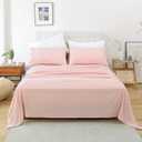 Whitney Home Textile King Size Sheet Set - Luxury Soft Comfy Bed Sheets, Breathable Cooling Hotel Bedding for Women, Men, Teens, Extra Deep Pocket, Easy-Fit, Oeko-Tex, Wrinkle Free 4 Piece - Pink