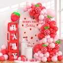 SNLN Strawberry Baby Shower Decorations, A Berry Sweet Baby Is On The Way Party Supplies Pink and Red Balloon Arch Baby Boxes, Baby Shower Decorations for Girl Gender Reveal Berry First Birthday Decor