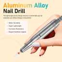 Portable Nail Drill Electric File: 35000RPM Professional Rechargeable Nail E File Machine,for Acrylic Nails Gel Polishing Removing, Cordless Efile with Bits Kit for Manicure Salon Home (Pink)