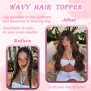 Hair Toppers for Women, 20 Inch Hand Tied Breathable Toppers Hair pieces for Women with Thinning Crown Wispy Bangs Mix Human Hair Clip in Curly Lightweight Wiglets(Dark Chestnu Brown)