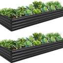 1031FT(2PCS) Galvanized Raised Garden Bed Kit Metal Planter Boxes,Large Outdoor Planters Garden for Planting Vegetables,Flowers,Herbs -Black