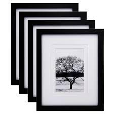 Egofine 12x16 Picture Frame Black, Covered by Plexiglass Made of Solid Wood, Display Pictures 9x12 and 11x14 with Mat or 12x16 Without Mat, for Wall Mounting Photo Frame