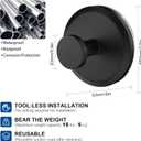 2 x 2 Pcs Matte Black Suction Cup Hooks for Shower, Bathroom, can be Installed on Smooth Glass Doors, Mirrors, Tiles loofahs, Towels, Coats, Bathrobes Hook Holders, can be Hung up to 15 lbs