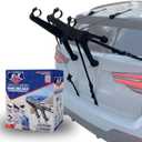 K&K Auto Accessories Compact 2-Bike Trunk Bike Rack Premium Cross-Country Trunk-Mount Bicycle Carrier for Cars, SUV Heavy Duty Rear Bike Transport Tool for Professional Cyclists